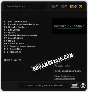 Covert Syndrome Trainer - 12 funções [Download Gratuito]