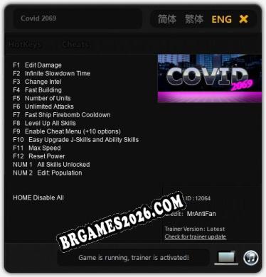 Covid 2069: TRAINER E CHEATS (V1.0.50)