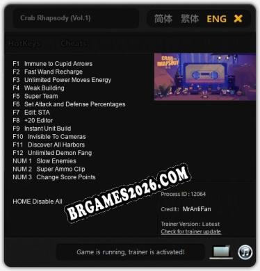 Crab Rhapsody (Vol.1) - Trainer Funcional +15 funções