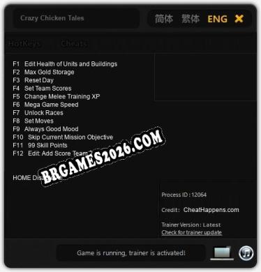 Trainer e cheats para Crazy Chicken Tales - 12 opções