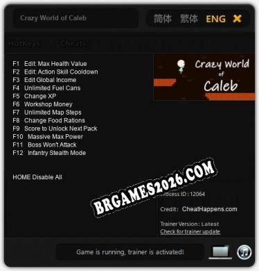 Crazy World of Caleb: Trainer Completo (v1.0.39)
