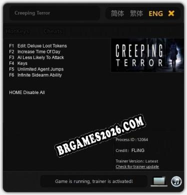 Trainer Creeping Terror [PC] - 6 funções ativas
