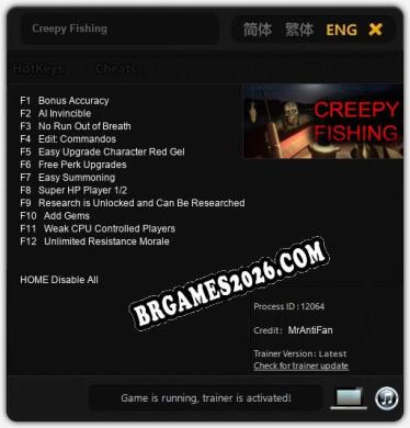 Trainer Creepy Fishing [PC] - 12 funções ativas