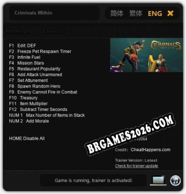 Criminals Within: Trainer +14 [v1.7]