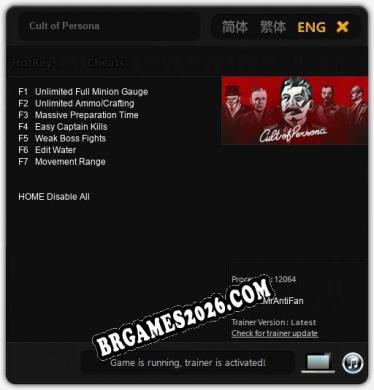 Trainer para Cult of Persona [v1.0.6]