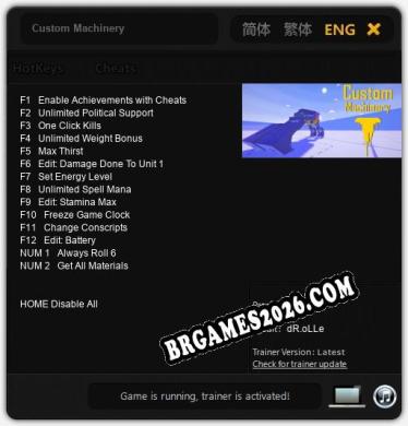 Custom Machinery: Trainer +14 [v1.2]