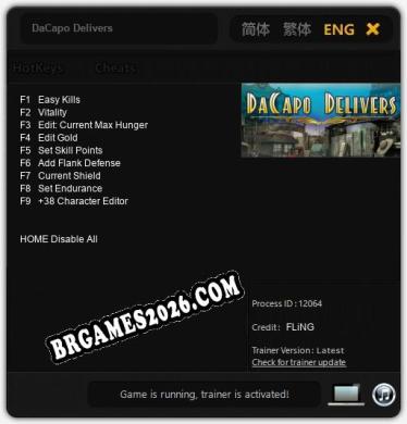 Cheats e trainer DaCapo Delivers +9 [Verificado funcionando]