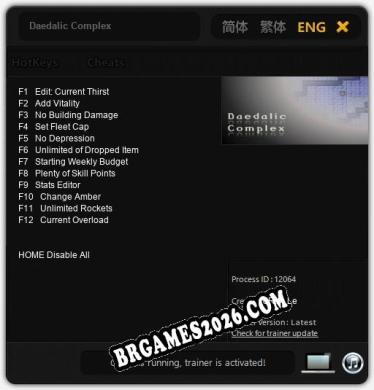Daedalic Complex: Trainer Gratuito (+12 cheats)