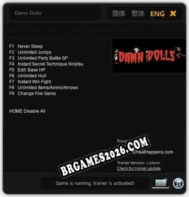 Trainer e cheats para Damn Dolls - 9 opções