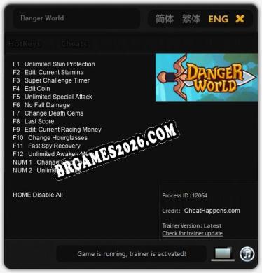 Danger World Trainer - 14 funções [Download Gratuito]