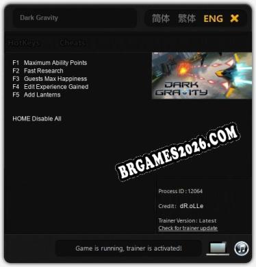 Dark Gravity: Trainer Gratuito (+5 cheats)