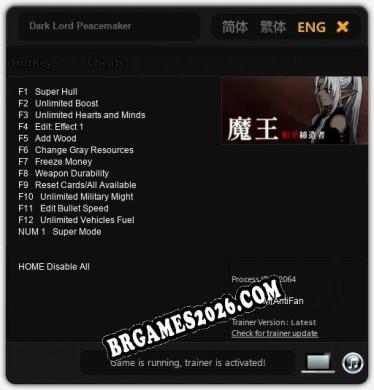 Trainer para Dark Lord Peacemaker [v1.0.7]
