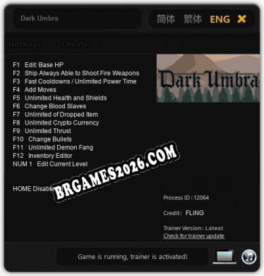 Dark Umbra - Trainer Funcional +13 funções