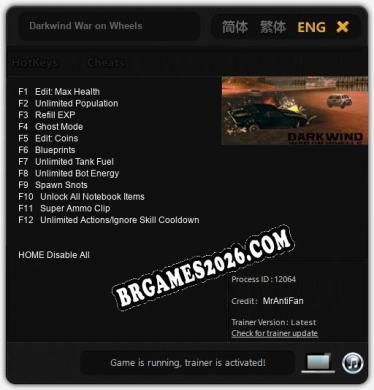 Darkwind War on Wheels Trainer - 12 funções [Download Gratuito]