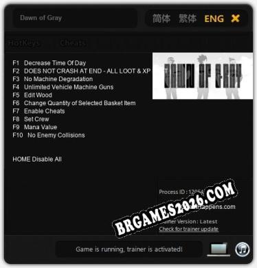 Dawn of Gray: TRAINER E CHEATS (V1.0.42)