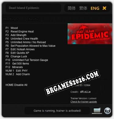 Dead Island Epidemic - Trainer Funcional +14 funções