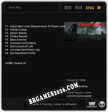 Trainer Dead Way [PC] - 9 funções ativas