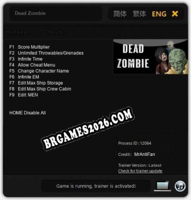 Dead Zombie: TRAINER E CHEATS (V1.0.45)