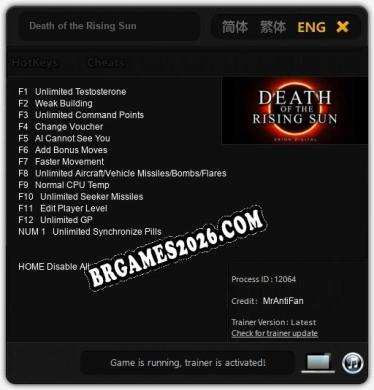 Death of the Rising Sun - Cheat Trainer +13 [Edição MrAntiFan]