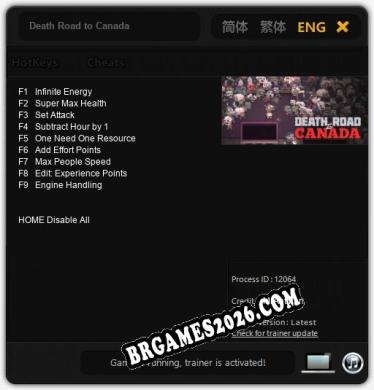 Trainer e cheats para Death Road to Canada - 9 opções