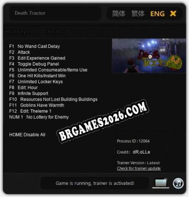 Death Tractor - Trainer Funcional +13 funções