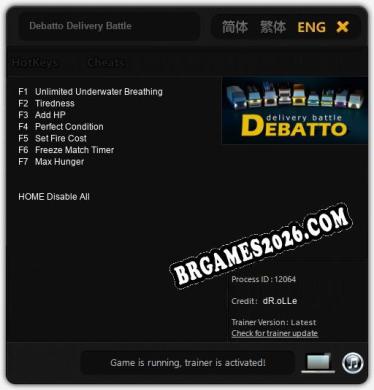 Trainer para Debatto Delivery Battle [v1.0.9]