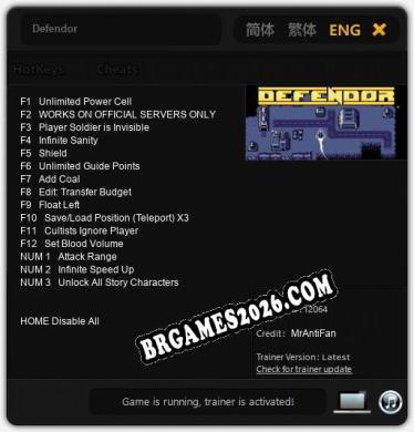 Defendor: TRAINER E CHEATS (V1.0.30)