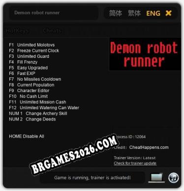 Demon robot runner - Cheat Trainer +14 [Edição CheatHappens.com]