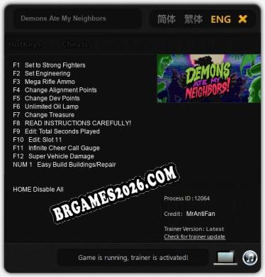 Demons Ate My Neighbors Trainer - 13 funções [Download Gratuito]