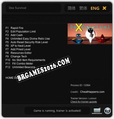 Cheats e trainer Dex Survival +12 [Verificado funcionando]