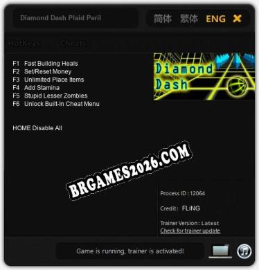 Diamond Dash Plaid Peril Trainer - 6 funções [Download Gratuito]
