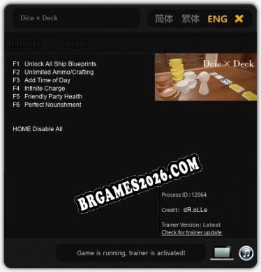 Dice × Deck - Cheat Trainer +6 [Edição dR.oLLe]