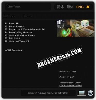 Dice Tower - Cheat Trainer +7 [Edição FLiNG]