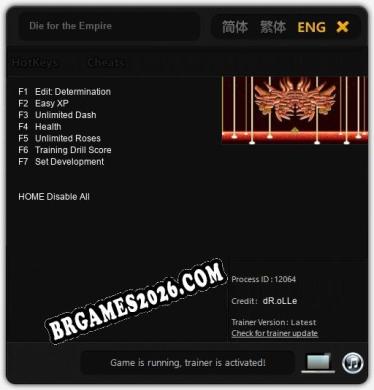 Die for the Empire: Trainer Atualizado v1.4 (todos os cheats)
