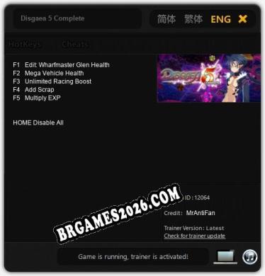 Trainer e cheats para Disgaea 5 Complete - 5 opções