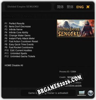 Divided Empire SENGOKU: Trainer Completo (v2.0.14)
