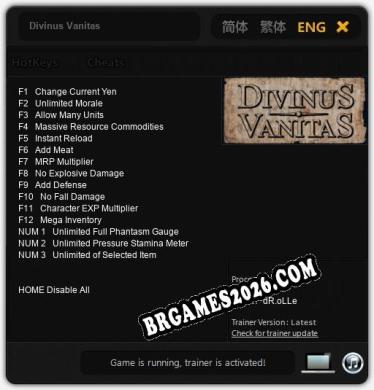 Divinus Vanitas: Cheats, Trainer +15 [dR.oLLe]