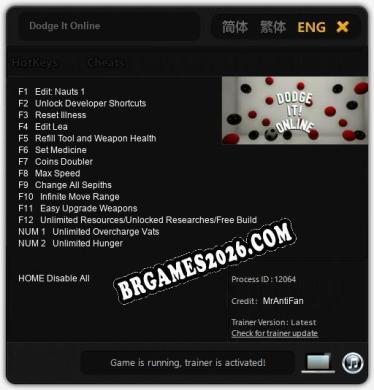 Dodge It Online: TRAINER E CHEATS (V1.0.1)