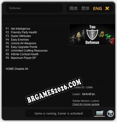 Cheats e trainer Dofense +9 [Verificado funcionando]