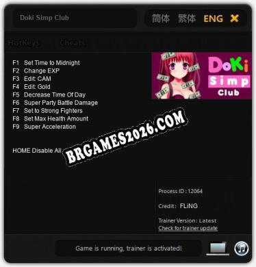 Trainer e cheats para Doki Simp Club - 9 opções