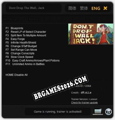 Dont Drop The Wall, Jack: Trainer +11 [v1.4]