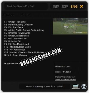 Draft Day Sports Pro Golf - Trainer Funcional +13 funções