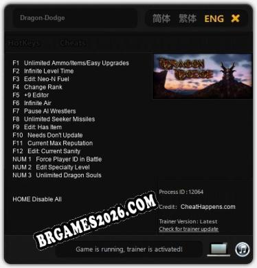 Dragon-Dodge - Trainer Funcional +15 funções