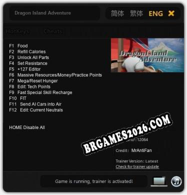 Dragon Island Adventure: Trainer Gratuito (+12 cheats)