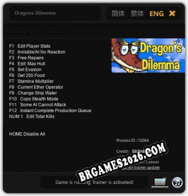 Trainer e cheats para Dragons Dilemma - 13 opções