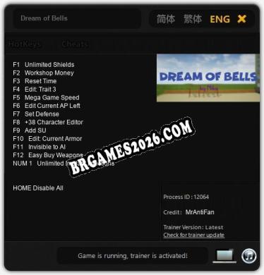 Dream of Bells: Trainer +13 [v1.9]