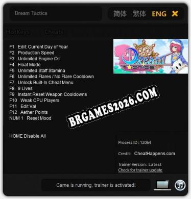 Trainer para Dream Tactics [v1.0.9]