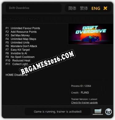 Trainer para Drift Overdrive [v1.0.7]