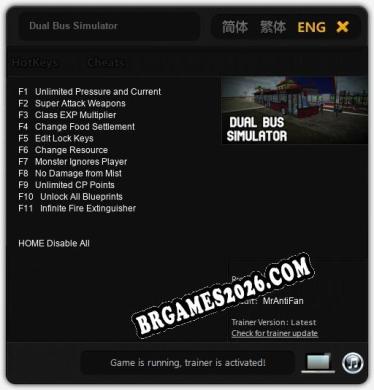 Dual Bus Simulator: TRAINER E CHEATS (V1.0.25)