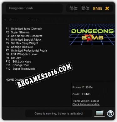 Cheats e trainer Dungeons Bomb +12 [Verificado funcionando]